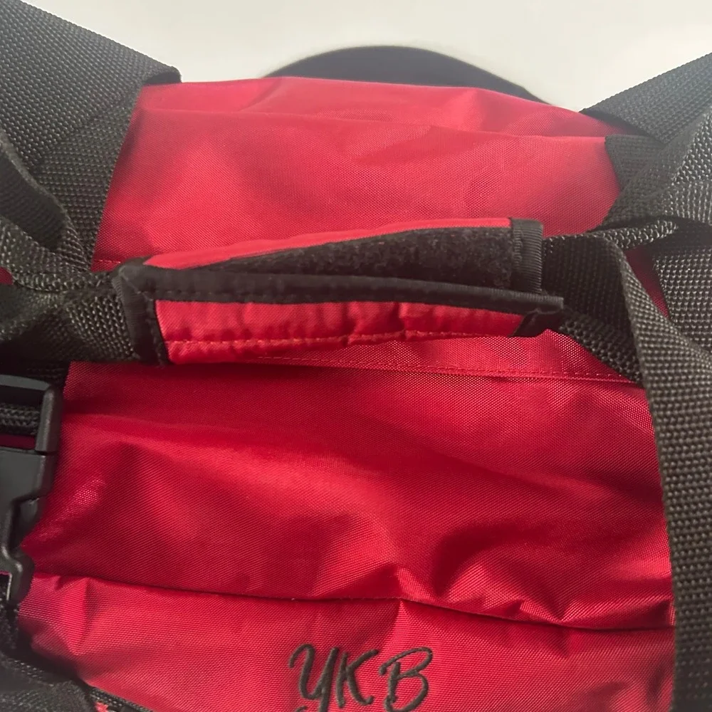 Vintage LL Bean Rolling Duffle Bag Red Black Wheeled Travel Luggage Medium